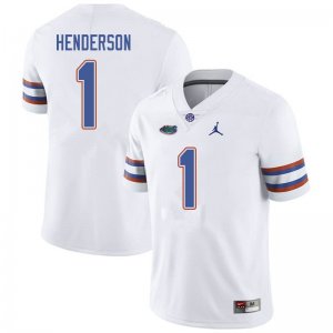 Men's Florida Gators #1 CJ Henderson NCAA Jordan Brand White Authentic Stitched College Football Jersey GBB2562XT